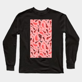 Red and Pink fish pattern Long Sleeve T-Shirt